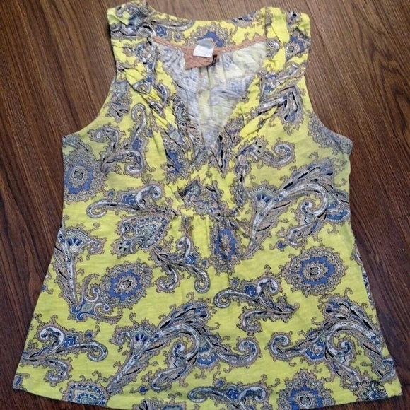 Akemi+Kin Yellow and Blue Paisley Tank Top - Picture 2 of 6